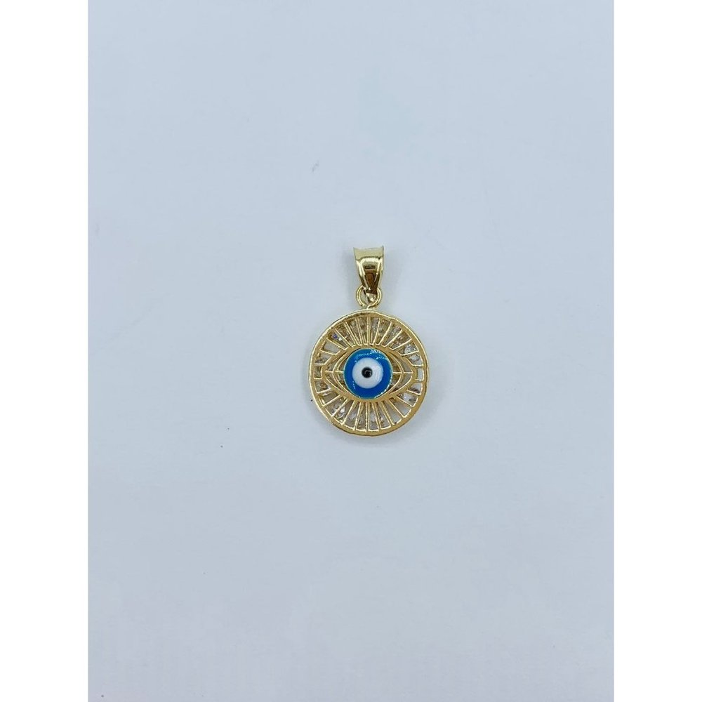 10k solid gold pendant Evil Eye - Ojo Griego